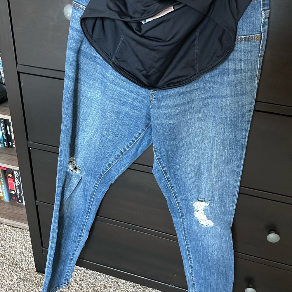 Isabel Maternity by Ingrid & Isabel Blue Ripped Skinny Jeans